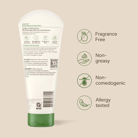 Aveeno lotion staged with oat grain to highlight oat science and nourishing benefit