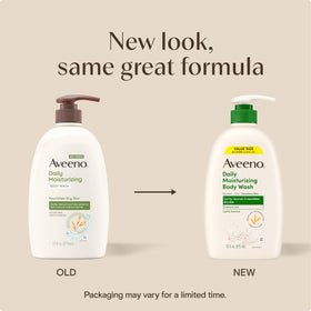 Aveeno pump dispensing body wash for easy, controlled use