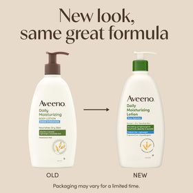 Aveeno pump dispense closeup illustrating easy, controlled application