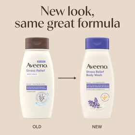 Aveeno pump dispensing creamy lather onto a hand, demonstrating gentle shave-ready foam