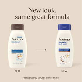Aveeno pump dispensing creamy lather for gentle cleansing and moisturized skin