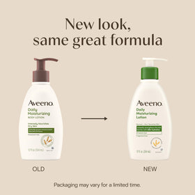 Aveeno pump dispensing lotion texture for quick absorption