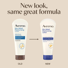 Aveeno lotion dispensed on hand highlighting fast-absorbing texture and ease
