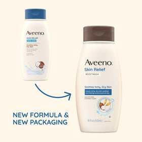 Aveeno pump dispenser close-up highlighting easy one-hand use