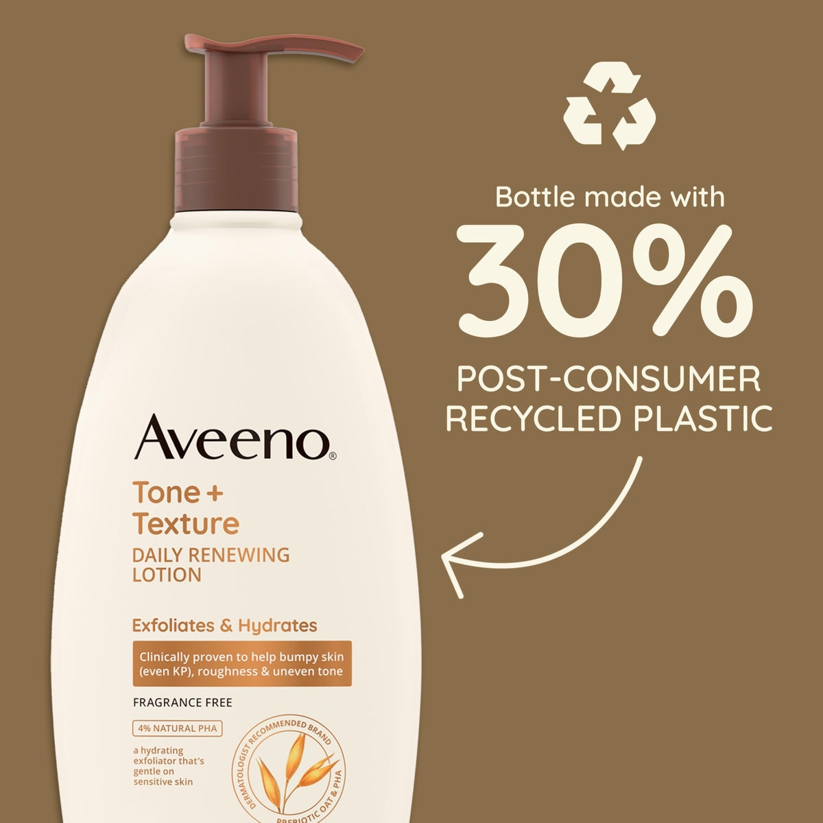 Aveeno pump dispensing lotion for easy daily application and control