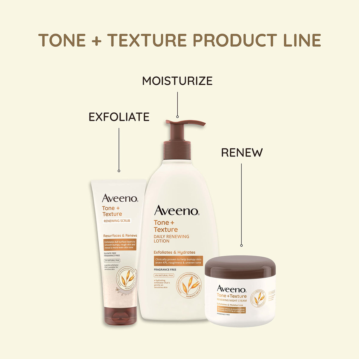 Aveeno cream on hand being applied to skin demonstrating gentle spread and immediate softness