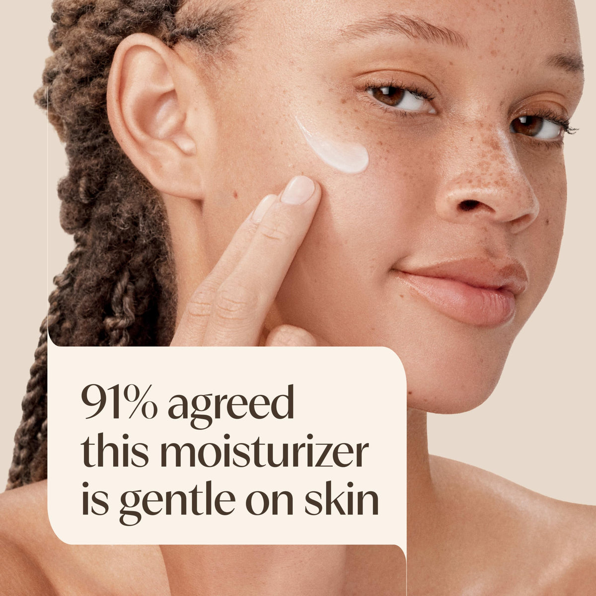 Aveeno cream on hand demonstrating easy application and quick absorption