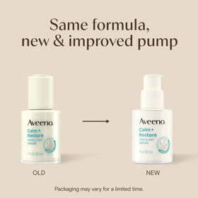 Aveeno serum texture close-up demonstrating lightweight fast absorption