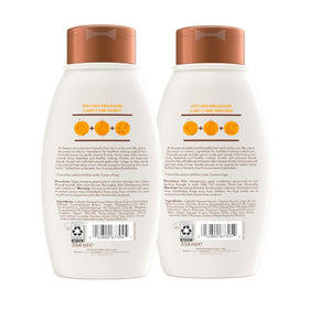 Aveeno shampoo poured into hand droplets demonstrating easy application