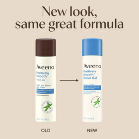 Aveeno shave gel can close-up valve demonstrating easy dispensing and controlled application