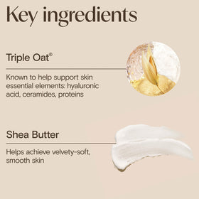 Aveeno shea butter cream detail showing rich emollient for dry skin relief