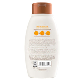 Aveeno shine comparison before and after illustrating improved hair gloss and vibrancy