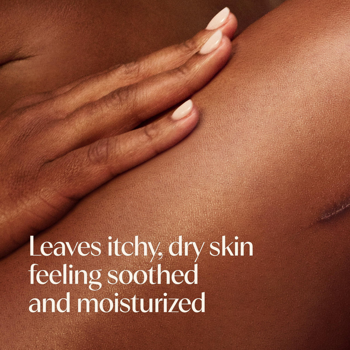 Person using Aveeno in shower for sensitive skin comfort and relief