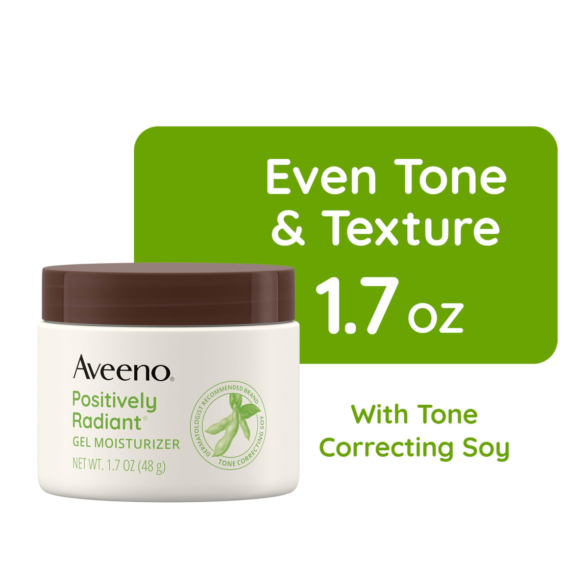 Aveeno 1.7 oz jar next to ruler indicating compact travel-friendly size benefit