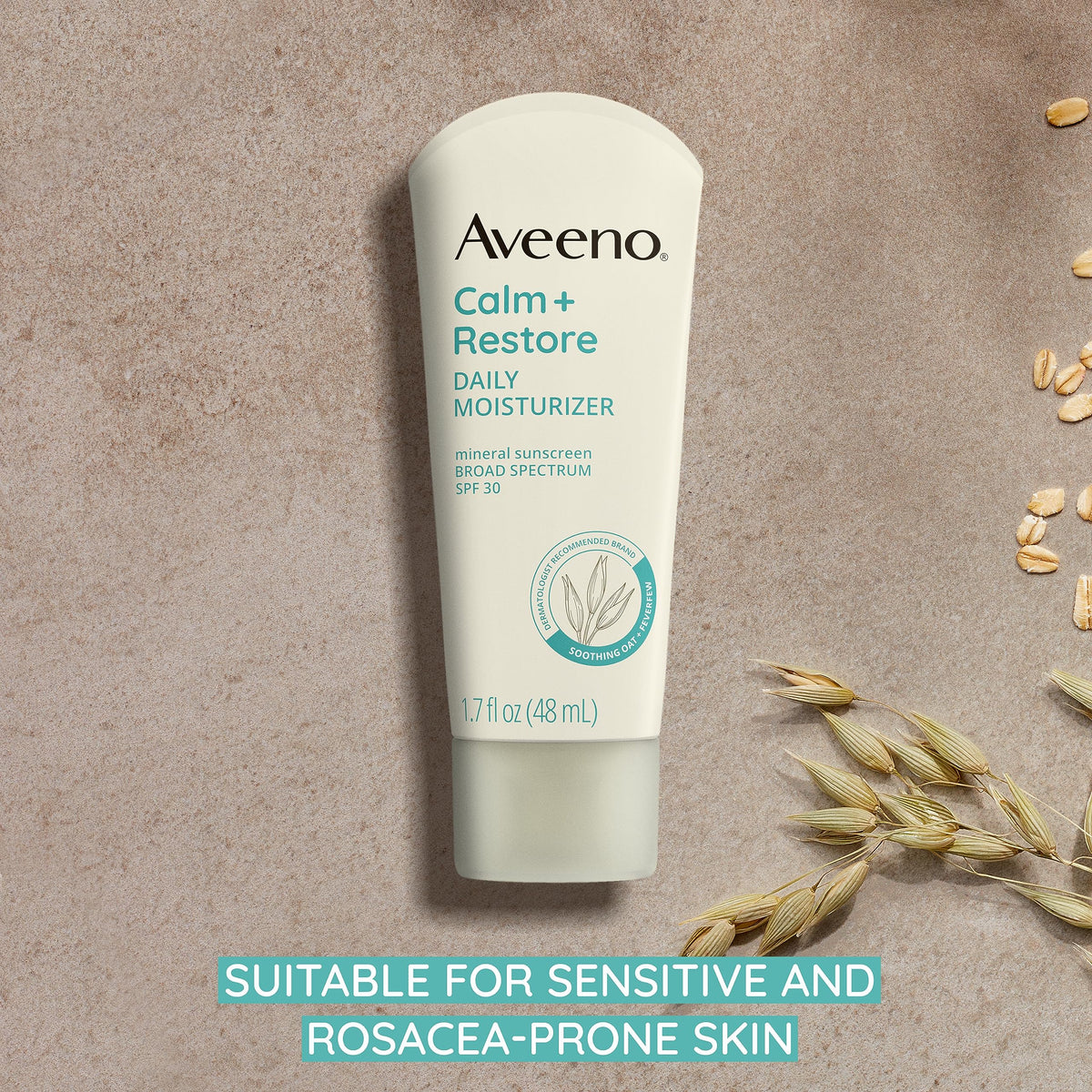 Aveeno swatch on different skin tones illustrating blendable finish