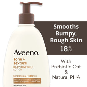 Aveeno lotion texture close-up highlighting smooth, non-greasy finish