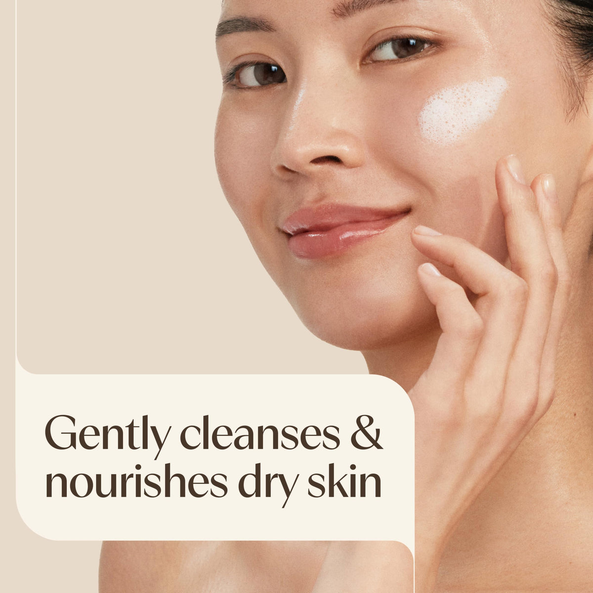 Aveeno foaming texture close-up highlighting gentle lathering action