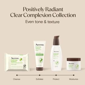 Aveeno moisturized skin under makeup showing smooth, non-greasy finish