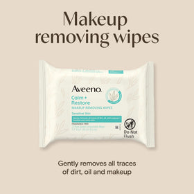 Aveeno close-up of wipe texture highlighting soft plant-based fibers