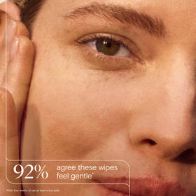Aveeno wipe lifting mascara from lashes with minimal rubbing