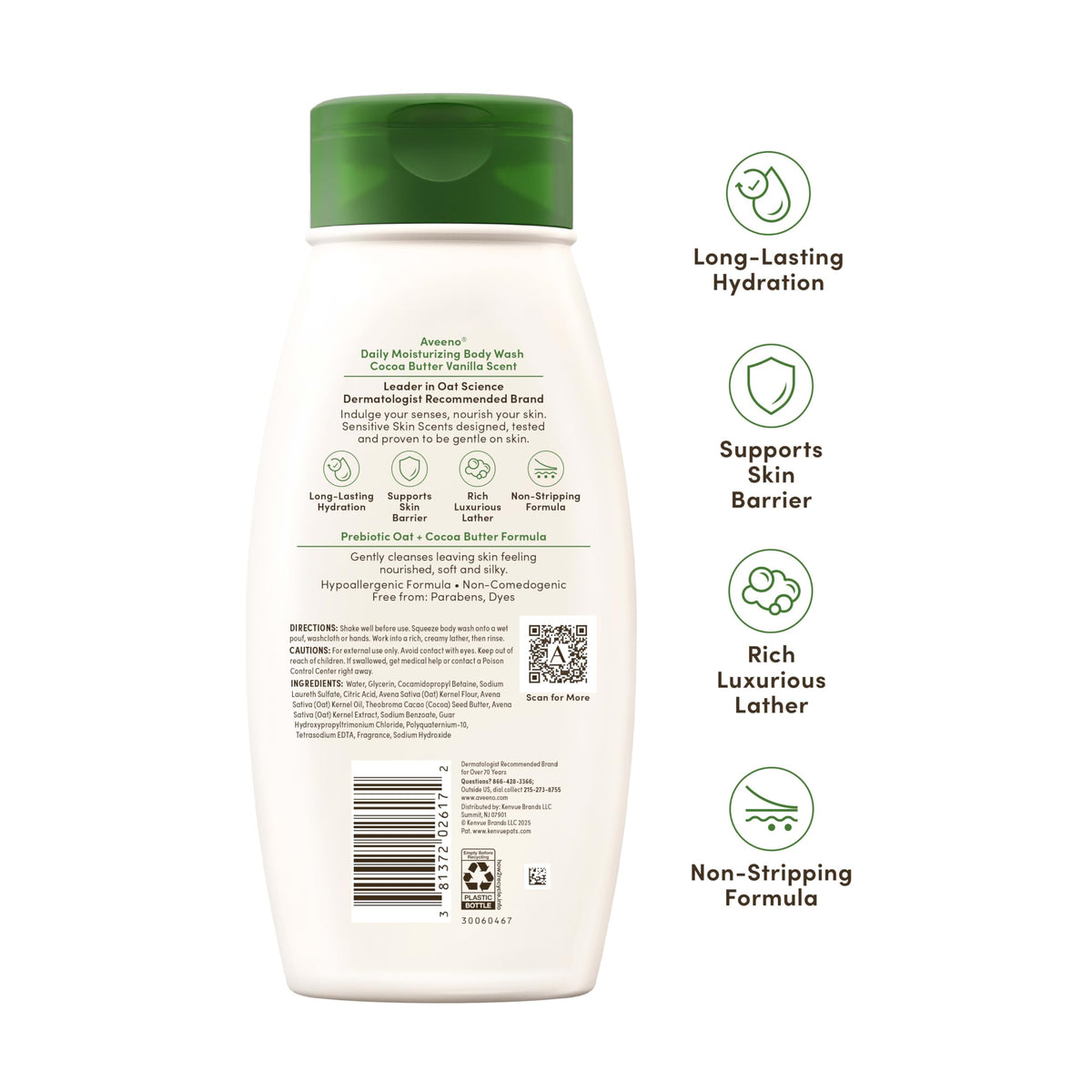 Aveeno paired with lotion showing complementary hydration and long-lasting moisture