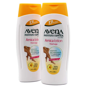 Avena Instituto Espanol front packaging showing two 17 fl oz bottles and benefits