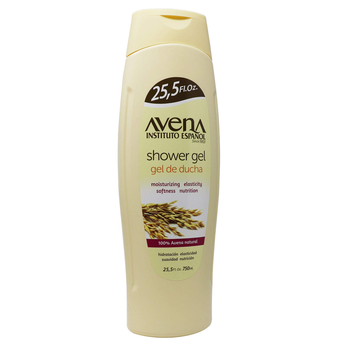Avena Instituto Español gel texture on hand illustrating creamy moisturizing action
