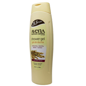 Avena Instituto Español bottle on shower shelf conveying daily nourishing routine