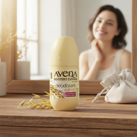 Avena Instituto Español lifestyle bathroom shelf conveying everyday freshness