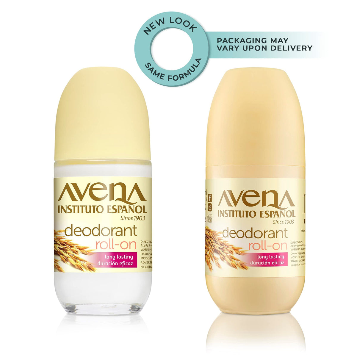 Avena Instituto Español roll-on applicator closeup demonstrating smooth application