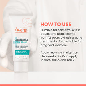 Hand applying Avène cream demonstrating gentle application and quick comfort