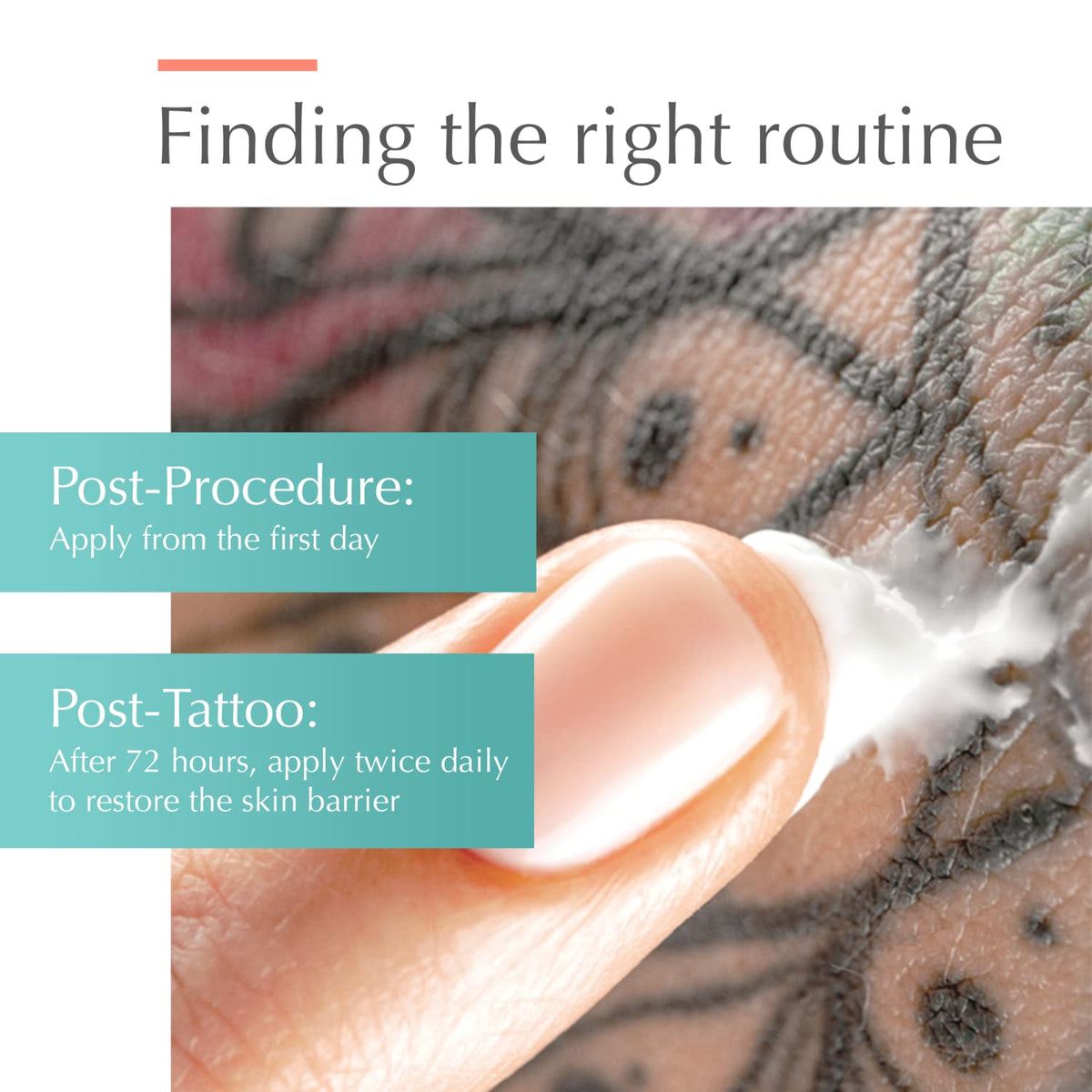 Eau Thermale Avène applied to healed tattoo area to soothe and hydrate