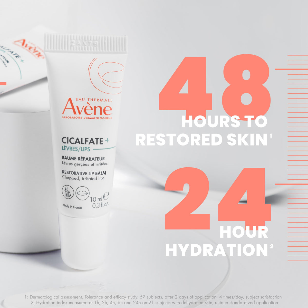 Avène Cicalfate size comparison with coin to show portable 0.3 oz tube convenience