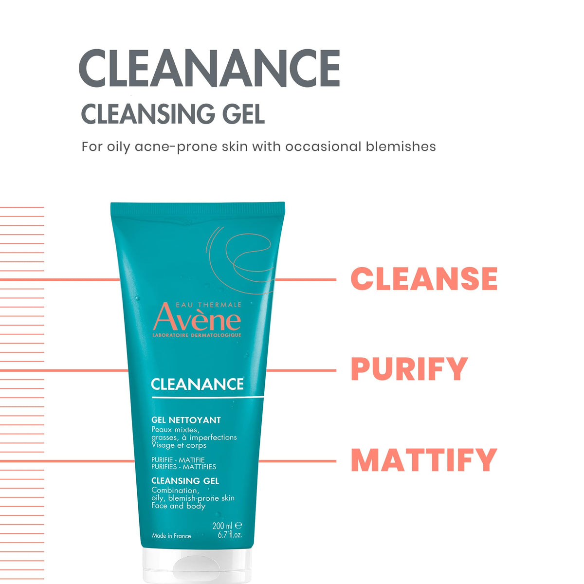 Avène gel texture close-up illustrating gentle, non-drying foam