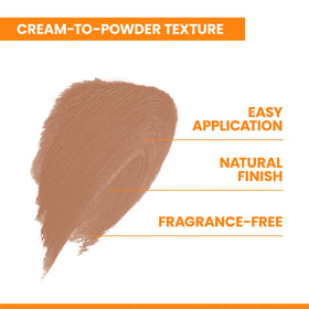 Avène compact being applied to cheek for light coverage and protection