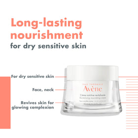 Avène close-up of cream texture highlighting rich emollients and smooth finish benefit: visible nourishment