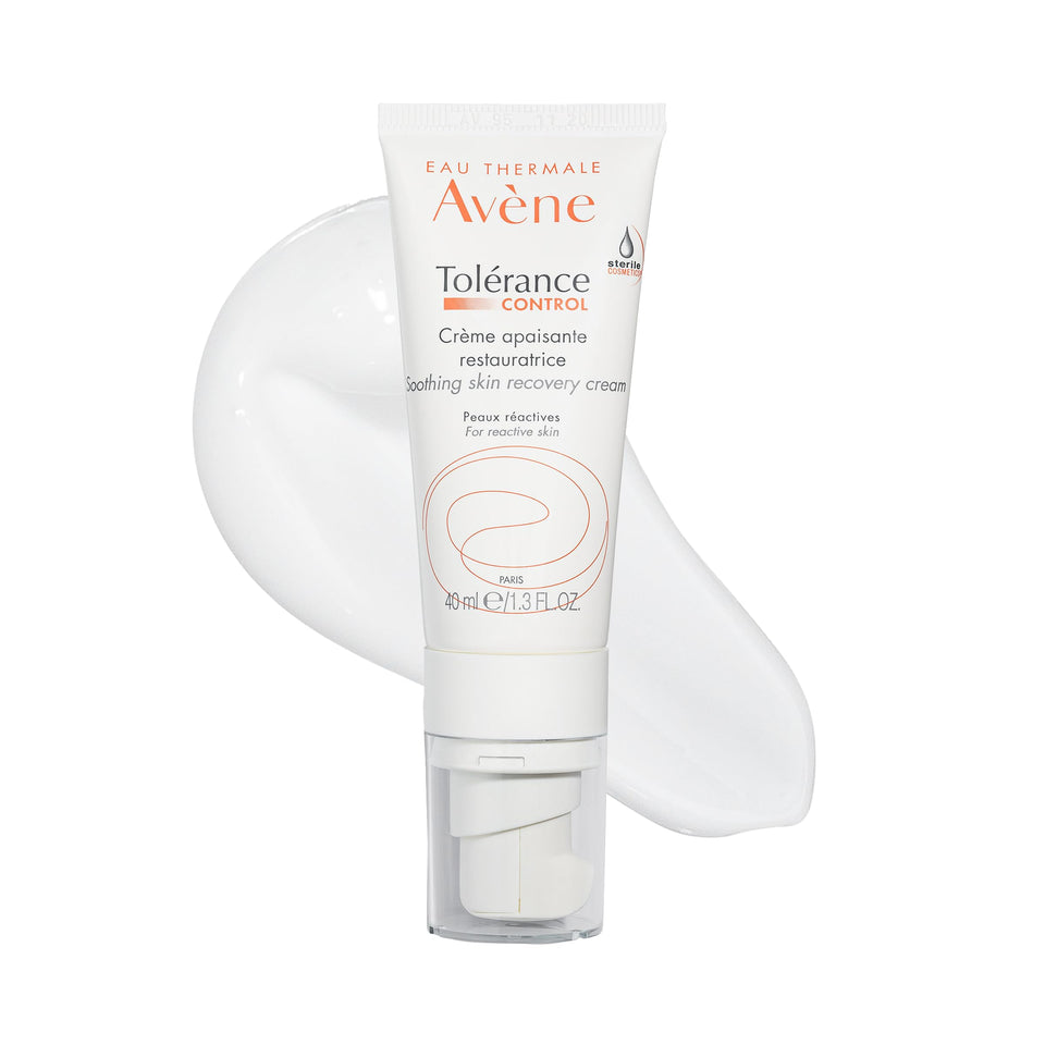 Avène front view of cream jar showing sterile design and soothing balm benefit