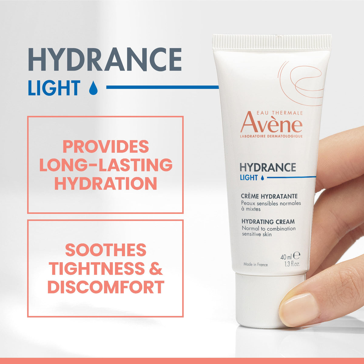 Avène Hydrance LIGHT pump open showing dispensing detail and hygienic design