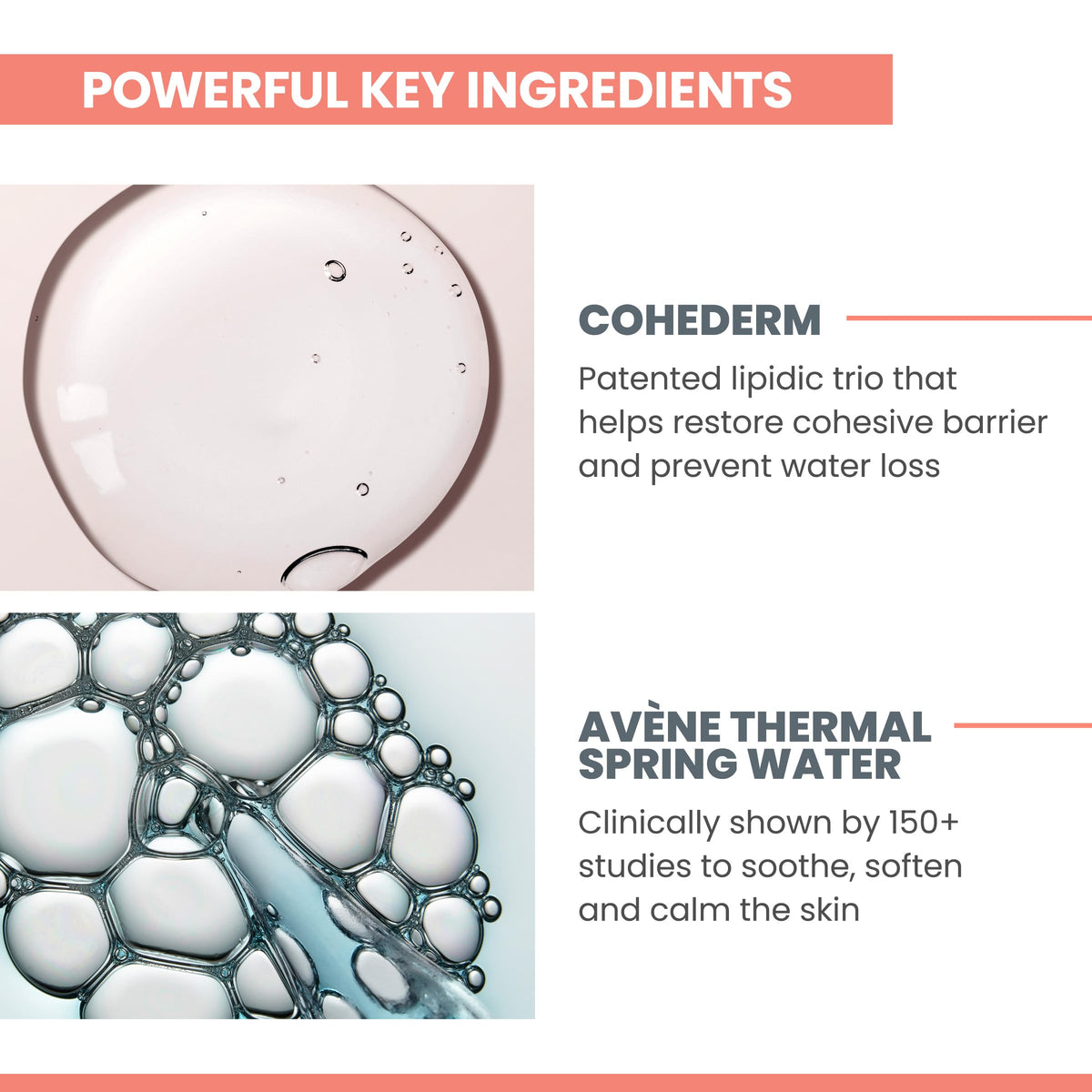 Avène Hydrance LIGHT texture on fingers showing lightweight absorbency benefit