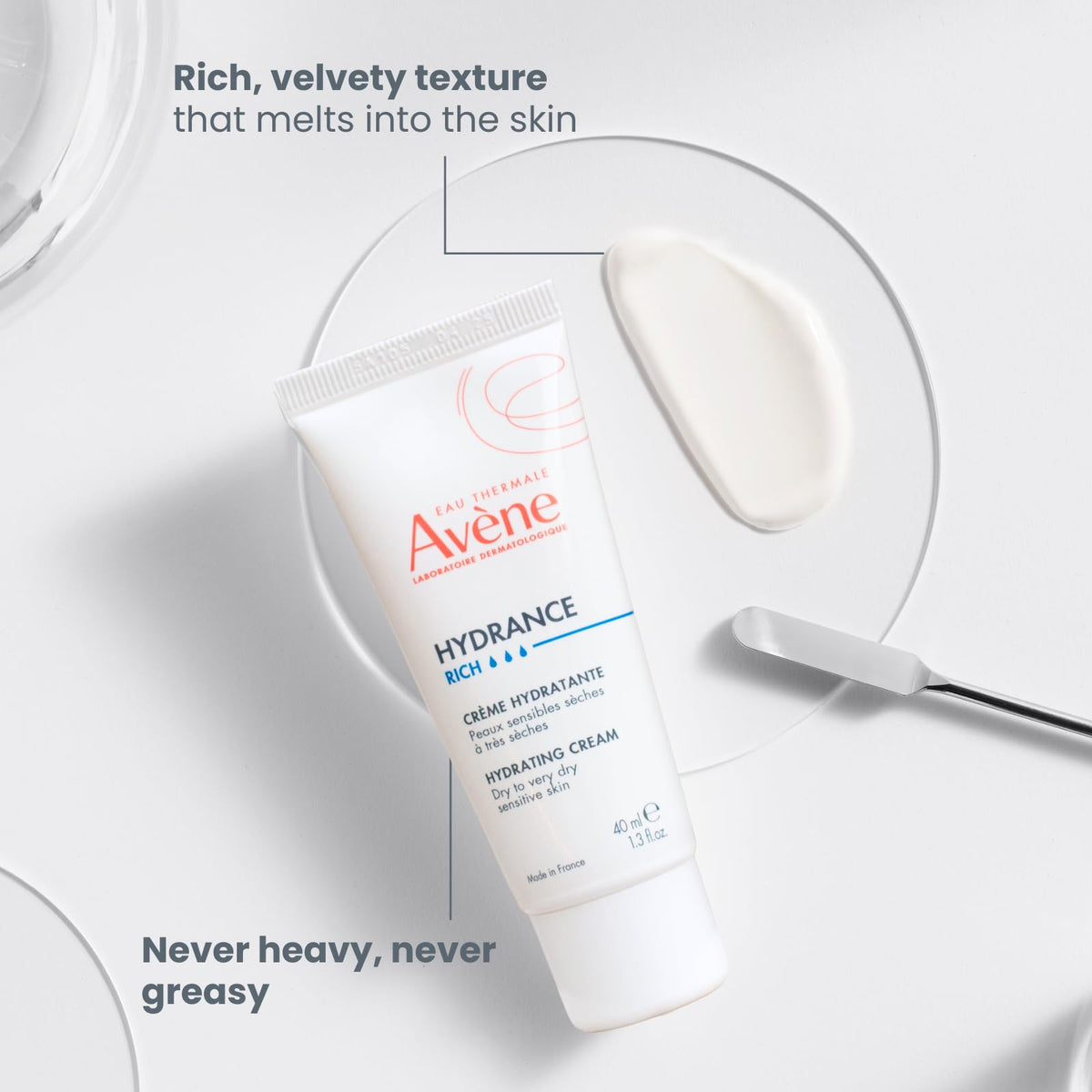 Avène packaging with French flag and origin showing quality and heritage benefit