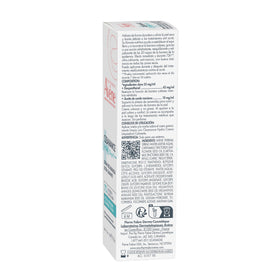 Product label close-up showing Avène tested-on-sensitive-skin and ingredient info