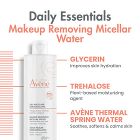 Eau Thermale Avène bottle on bathroom vanity illustrating easy, no-rinse routine