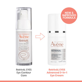 Avène Retrinal EYES on bathroom shelf in lifestyle setting signaling daily routine benefit