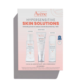 Eau Thermale Avène starter kit front packaging showing all three products and benefits