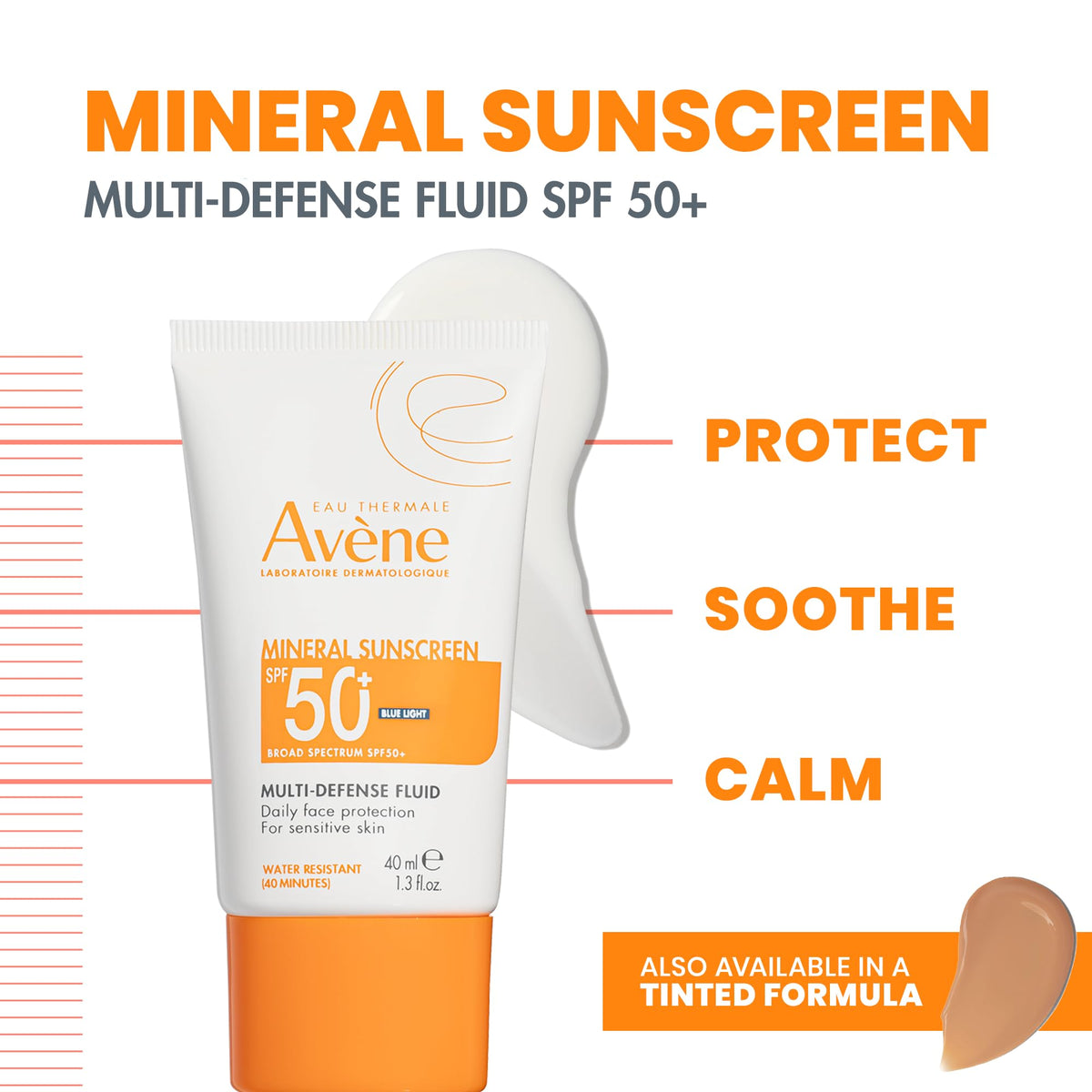 Avène texture close-up of fluid spread demonstrating lightweight absorption