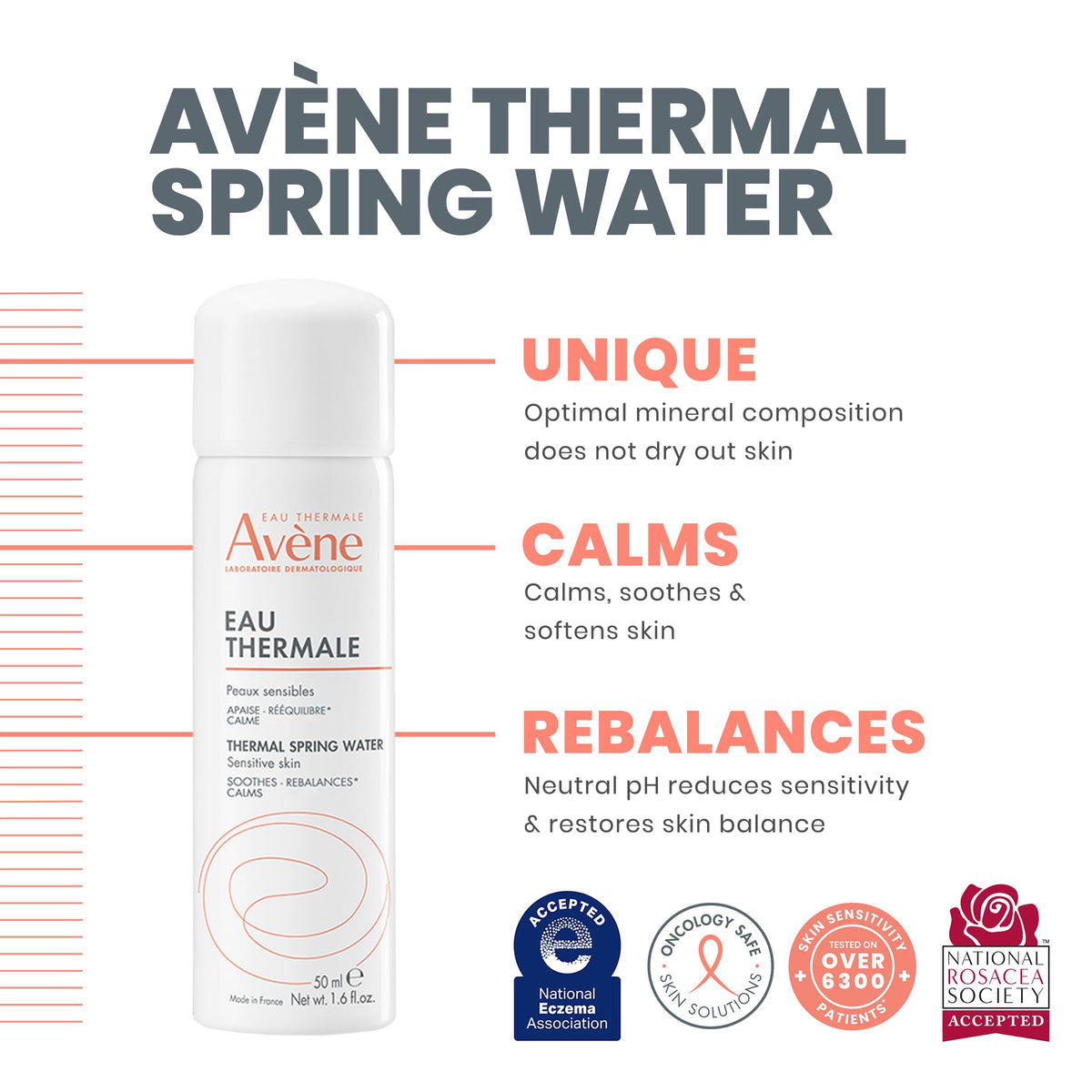 Eau Thermale Avène close-up label highlighting product name and gentle formulation