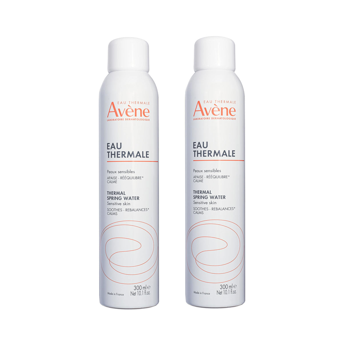 Avène front packaging showing spray cans and calming branding for easy identification
