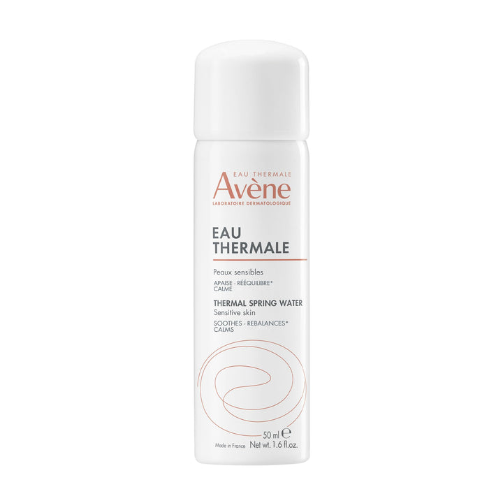 Eau Thermale Avène front packaging showing compact 1.6 oz bottle and branding benefit