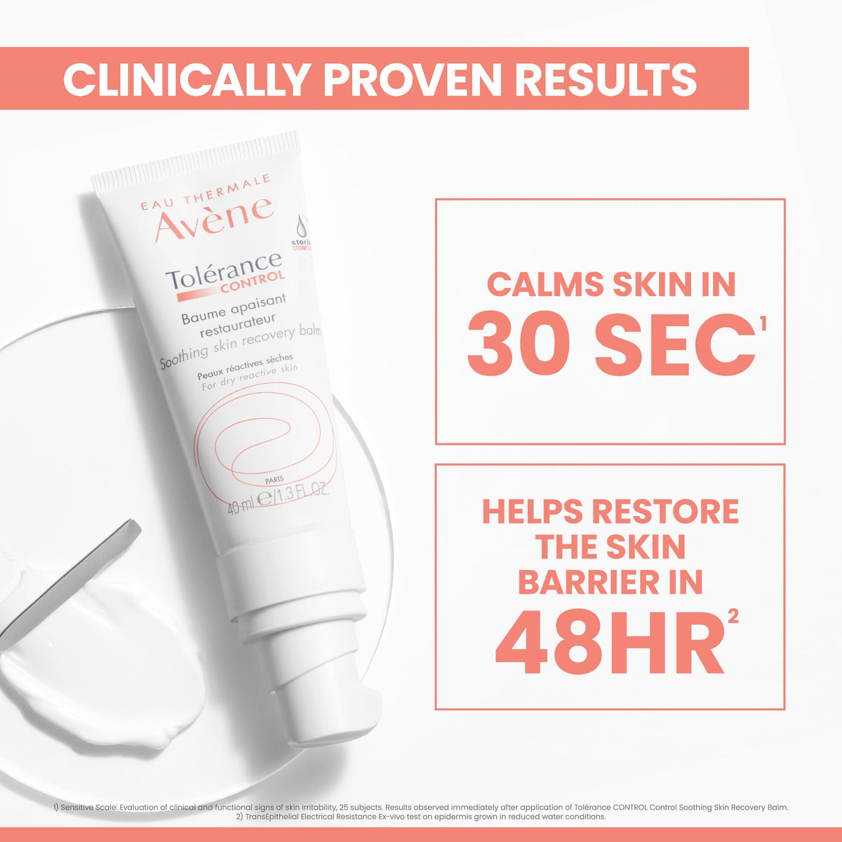 Eau Thermale Avène sterile dispenser detail highlighting preservative-free packaging benefit