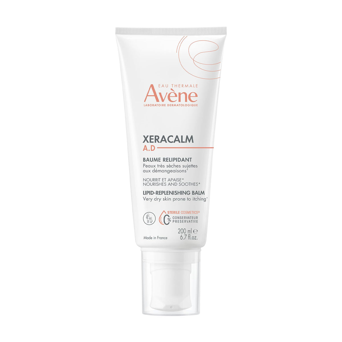 Eau Thermale Avène front packaging showing 200 ml balm for dry skin relief